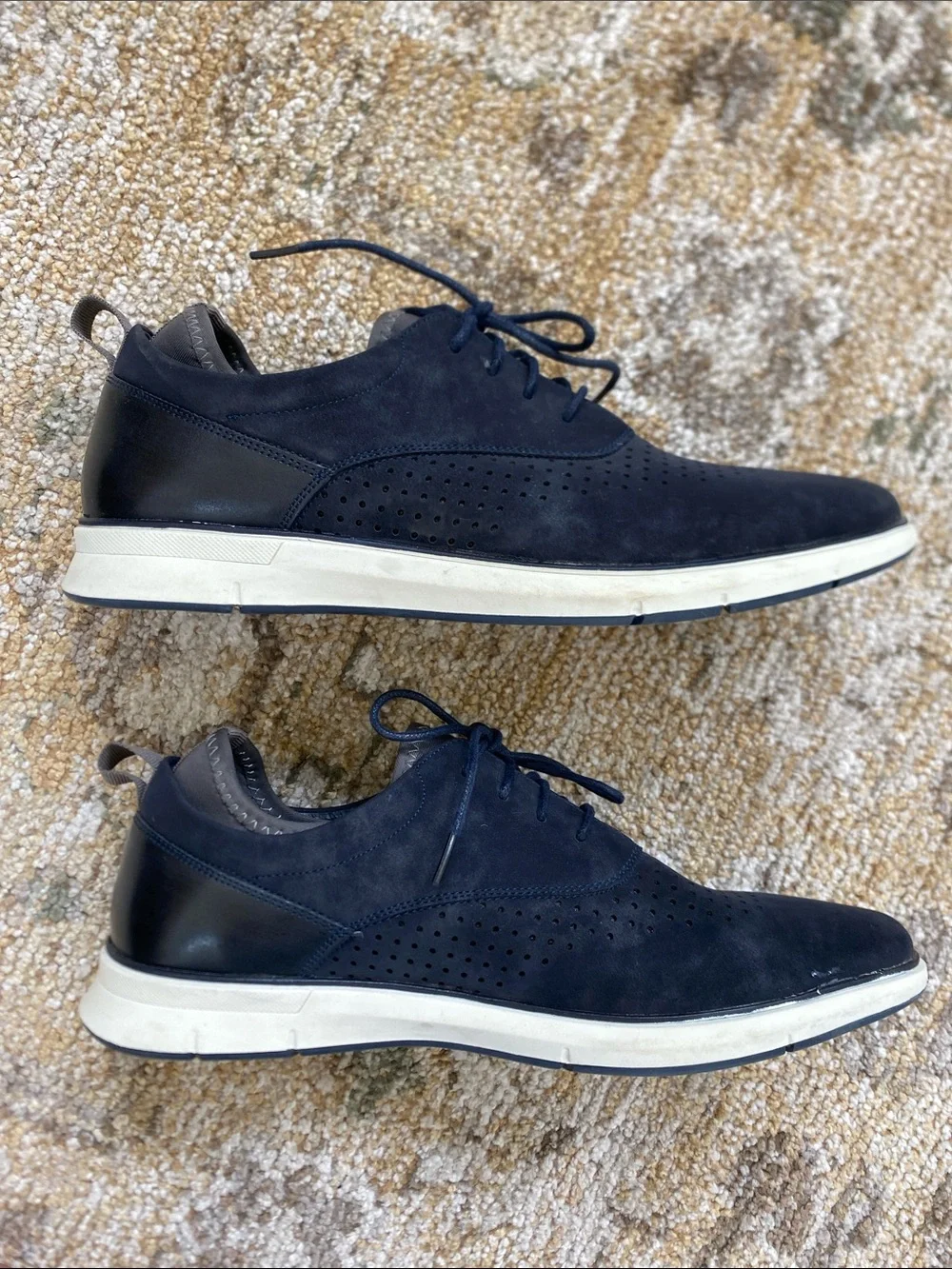 Van Heusen Flex Memory Foam Navy Perforated Lace-Up Oxfords